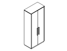SNB12. Шкаф высокий 2 дверцы с верхним топом и боковинами 864x450x1973