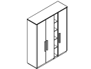 SNB16. Шкаф высокий 3 дверцы и ниши с верхним топом и боковинами 1390x450x1948