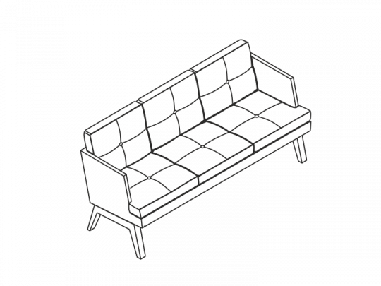 Диван трехместный DAL003F