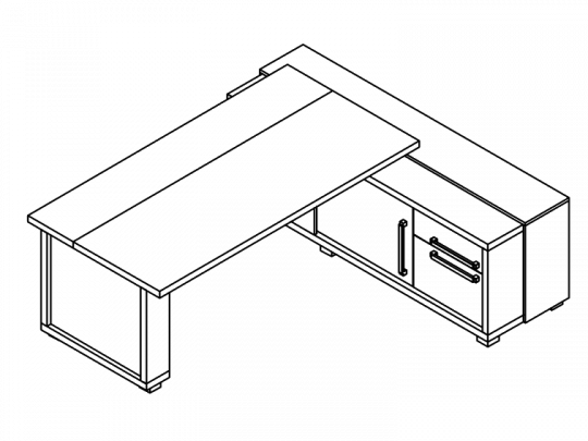 Стол с греденцией правый L-117ПР