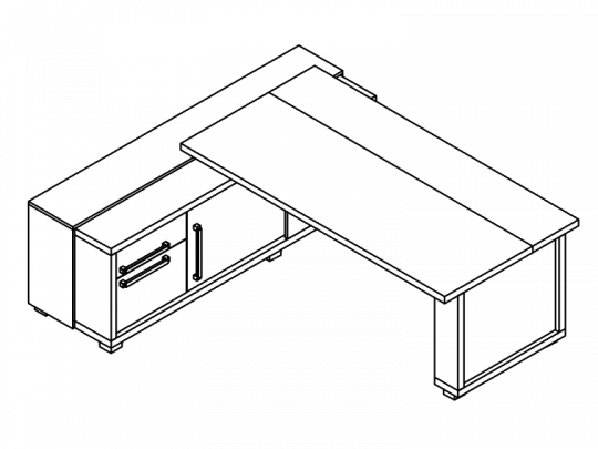 Стол с греденцией левый L-117Л
