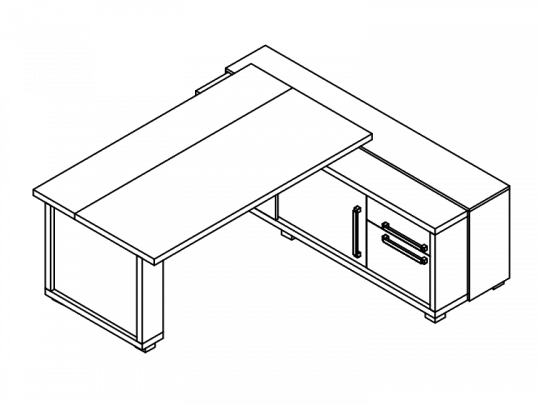 Стол с греденцией правый L-116ПР