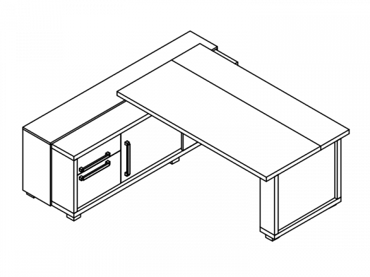Стол с греденцией левый L-116Л