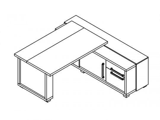 Стол с греденцией правый L-111ПР