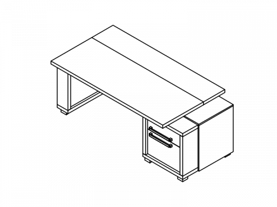 Стол с тумбой правый L-114ПР