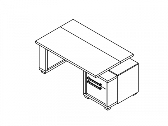 Стол с тумбой правый L-110ПР