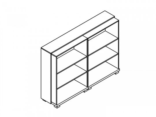 Стеллаж средний двойной с единым топом L-66