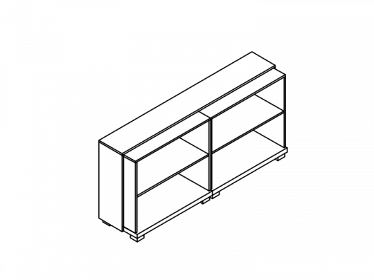 Стеллаж низкий двойной с единым топом L-64