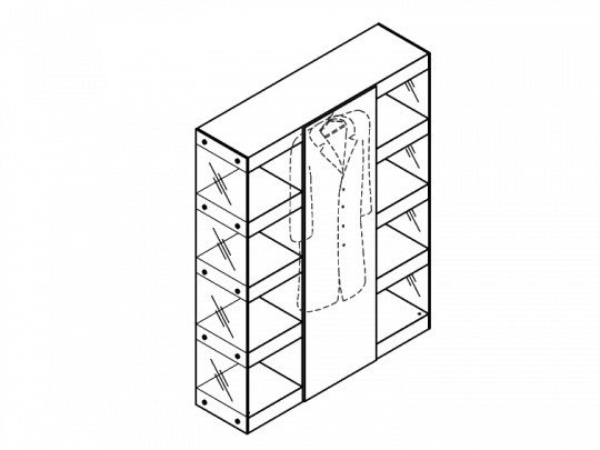 Стеллаж с гардеробом GS-7