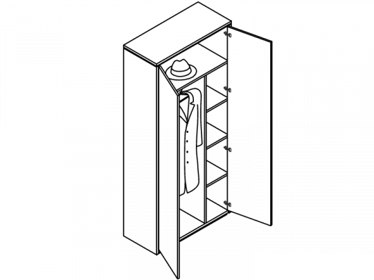 Гардероб с полками CИ-306