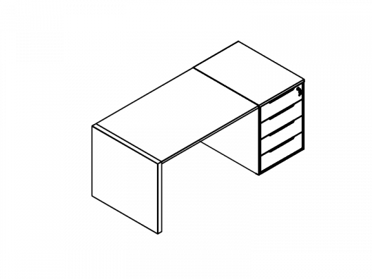 Стол с приставной тумбой CLF116