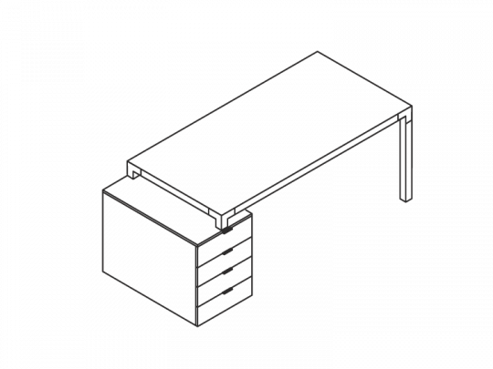 Стол с тумбой HY.SC.CL003HW