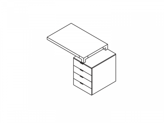 Приставной стол с тумбой HY.AL.CL001HW