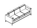 SUM23. Диван 3-х местный 2100x820x800