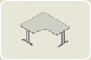 DX106680. Угловой стол  на Т-образных метал. ножках (R)