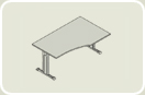 SX106693. Стол на Т-образных метал. ножках (L) 160х80-100х72