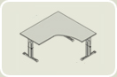 DX106686. гловой стол на Т-образных метал. ножках (R)