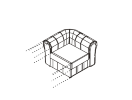 1П. Одноместная секция с правым подлокотником 850x900x710