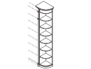 PV435250R. Шкаф угловой 435x435x2500