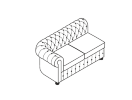 BL2L. Секция 2-местная с левым подлокотником 1600x930x740