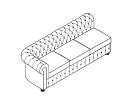BL3L. Секция 3-местная с правым подлокотником 1950x930x740