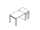 Б.РС-СТП-1.1. Рабочая станция с опорной тумбой 1412x720x750