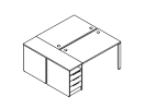 Б.РС-СТП-2.2. Рабочая станция с опорной тумбой 1612x1475x750