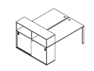 Б.РС-СШК-2.3. Рабочая станция с опорным шкафом-купе 1810x1475x1098