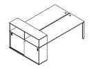 Б.РС-СШК-2.5. Рабочая станция с опорным шкафом-купе 2210x1475x1098