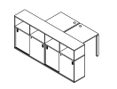 Б.РС-СШК-4.1. Рабочая станция с опорным шкафом-купе 1410x2332x1098