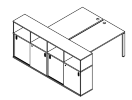 Б.РС-СШК-4.4. Рабочая станция с опорным шкафом-купе 2010x2332x1098