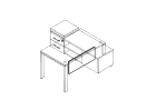 LVRN41.1203-В. Лицевая панель столоа на опорной тумбе 1000x160x350
