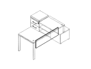 LVRN41.1603-В. Лицевая панель стола на опорной тумбе 1400x160x350