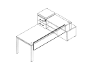 LVRN41.2003-В. Лицевая панель стола на опорной тумбе 1800x160x350