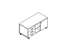 EMU1253B. Тумба сервисная стандартные колесные опоры ручки хром 1200x530x570