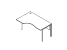 CA-2SDL. Стол левый с фронтальной панелью 1400x900x755