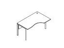 CA-2SDR. Стол правый 1400x900x755