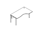 CA-1SDR. Стол правый 1600x900x755