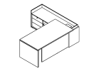 SN12.2119L. Стол левый на опорной тумбе с накладными фасадами 2100x1900x760