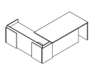 SN12.2119R. Стол руководителя на опорной тумбе с накладными фасадами 2100x1900x760