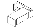 SN12.2319L. Стол левый на опорной тумбе с накладными фасадами 2300x1900x760