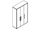 SNB14. Шкаф высокий 3 дверцы с верхним топом и боковинами 1264x450x1973