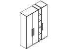 SNB15. Шкаф высокий 3 дверцы и ниши 1390x450x1948