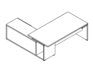 ZIO285107. Стол на опорной тумбе правый 2000x2080x740