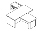 Т-820Л.0000. Стол с левой опорной тумбой и брифинг-приставкой 2000x3150x750