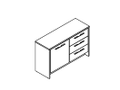 Т-12-01. Тумба с дверью и 3 ящиками 1494x520x970