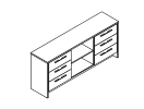 Т-13-03. Тумба с нишей и 6 ящиками 2200x520x970
