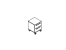 ЕМР201. Тумба мобильная 2 ящика 450x480x590