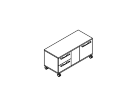 EMP222DX.HGW. Тумба  мобильная с 2 ящиками и правой дверью 1200x500x590