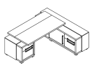 L-118ПР. Стол правый с тумбой и греденцией 2270x2016x750